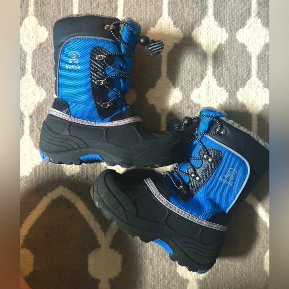 Kamik size 1 Snow Winter Boots Blue and Black - Picture 2 of 6